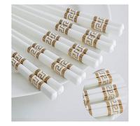 NTCE 10 pares de palillos esmaltados de color china, palillos de hueso de alta calidad, reutilizables, aptos para lavavajillas, palillos de porcelana para el hogar, restaurante, 9.6 pulgadas E
