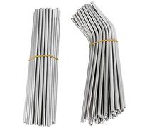 Ntcpefy 100 piezas de paja de metal se pueden reutilizar 304 tubos de agua potable de acero inoxidable 215 mm x 6 mm pajitas curvas y 50 pajitas rectas