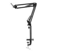 Ntcpefy Brazo de micrófono con soporte de mesa para podcasting, radio y audio de estudio, 25 cm