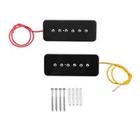 Ntcpefy Conjunto de Barra de JabóN de Puente de Cuello P90 Alnico 5 Pastillas de Guitarra EléCtrica de Sola Bobina Partes de Guitarra Negro