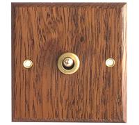 Ntcpefy Interruptor de Panel de Maciza Tipo 86, Luz de Pared, Interruptor de Palanca de LatóN, Interruptor EléCtrico de Grano de, Enchufe 1 Interruptor