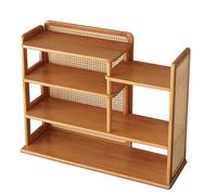 NTDMSFWM Expositor de ratán Multicapa for Tazas de café, Organizador de Tazas de té, Estante de Almacenamiento for encimera for Cocina, Sala de Estar y Oficina.(Natural,26in)