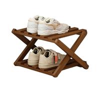 NTDMSFWM Organizador de Zapatos Plegable, Estante Independiente, Zapatero Plegable, for Armario, Puerta de Entrada, Pasillo, Zapatero Estrecho e Independiente (Color : Brown, Size : 2 Layer)