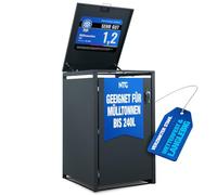 NTG Cubo de basura - para 1 cubo de basura hasta 240 L - Acero - antracita | Puerta frontal con cerradura con tapa de cierre suave y apertura automática de la tapa