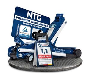 NTG Gato hidráulico 2T -Certificado TÜV- Gato bajo para maniobras 2000 kg 85-375 mm para taller de automóviles, coches y vehículos con suspensión baja - hasta 2.000 kg de capacidad de carga