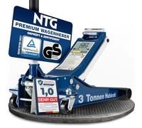 NTG Gato hidráulico 3T | Altura de elevación de 75 - 505 mm | con Doble Cilindro Plano para SUV & Coches Profundos Coche Coche Gato hidráulico 3T 3 toneladas [Extra Estable 35,2 kg]