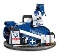 NTG Gato hidráulico certificado por TÜV - 2 t 2000 kg 130-330 mm para coche y taller con llave de torque y tuercas protectoras para llantas de aluminio