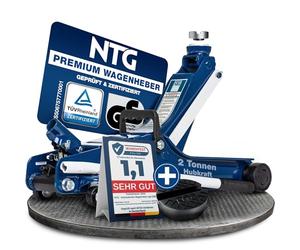 NTG Gato hidráulico certificado TÜV - Bajo gato de maniobra 2 toneladas 2000 kg 85-375 mm para taller de automóviles, coches y vehículos con distancia al suelo reducida - hasta 2.000 kg de capacidad