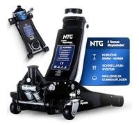 NTG Gato hidráulico hidráulico 3T, capacidad de carga 85 - 485 mm, gato hidráulico con 2 almohadillas de goma para SUV y coches bajos, pistón doble 3000 kg para coche, taller, con bandeja magnética y