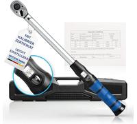 NTG Llave dinamométrica de 1/2 pulgadas 40-210 Nm con mango ergonómico, incluye maletín y muy precisa y robusta, llave dinamométrica profesional