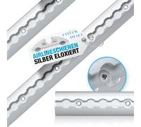 NTG Rieles de aluminio para aerolíneas (4 unidades, 1975 mm, 2 metros), semicirculares para asegurar la carga para camiones y autocaravanas - Riel de amarre perforado plateado