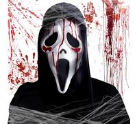 NTGFU Máscara Scream, Disfraz de Cara Fantasma, Máscara de Terror y Sangre para Fiesta de Halloween, Cosplay