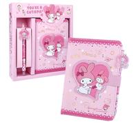 NTGFU Notebook Cartoon and Pen Set, Cute Stationery Set for Kids Teens,Stationery Gifts for Girls, Purple Notebook Diary with Pen for School Supplies,Best Birthday Gifts for Girls