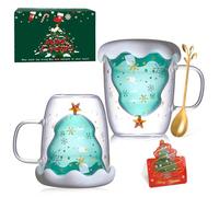 NTGFU Tazas de Navidad, taza personalizada, Navidad - Regalos de Navidad para mujeres, mamá, padres, novia - para Navidad, vasos de café de doble pared para capuchino, latte macchiato,té, leche