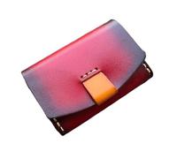 NTIYOU Carteras Cartera Cartera de Cuero Universal Unisex Tarjetero de Gran Capacidad Bolsillo for Monedas portátiles Monederos Retro pequeños Cortos Durable (Color : Red-1, Size : 7x10.5cm)