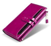 NTIYOU Carteras Cartera Cartera De Cuero Vintage for Mujer Tarjetero De Estilo Largo Clásico Bolsillo Unisex Resistente Al Desgarro Durable (Color : Purple-1, Size : 10x19cm)