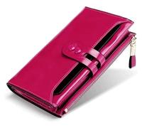 NTIYOU Carteras Cartera Cartera De Cuero Vintage for Mujer Tarjetero De Estilo Largo Clásico Bolsillo Unisex Resistente Al Desgarro Durable (Color : Rose-1, Size : 10x19cm)
