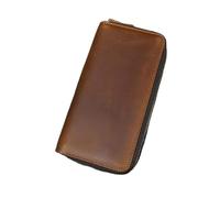 NTIYOU Carteras Cartera de Cuero for Mujer a la Moda, Bolsillo for Monedas Vintage for Hombre con Pulsera, Tarjetero clásico con Cremallera de Cuero Doble, Unisex Durable