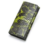 NTIYOU Carteras Cartera de Cuero for Mujer, Tarjetero con Estampado de Serpiente a la Moda, monederos Largos Verdes, Bolsillo for Monedas de Gran Capacidad, Unisex Durable