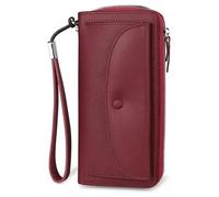 NTIYOU Carteras Cartera de Cuero Vintage for Mujer, Tarjetero de Estilo Largo de Alta Capacidad, monederos Multiusos con Bolsillo for Monedas con Ventana Durable (Color : Coffee-1, Size : A)