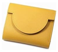 NTIYOU Carteras Cartera Nueva de Cuero for Mujer, minitarjetero Corto a la Moda, monederos Plegables Vintage, Bolsillo Sencillo a presión for Monedas Durable (Color : Yellow, Size : 10x12cm)