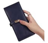 NTIYOU Carteras Cartera Simple de Cuero for Mujer, Tarjetero Multifuncional de Estilo Largo, Hebilla, Bolsillo for Monedas, monederos portátiles Durable (Color : Royal Blue-1)