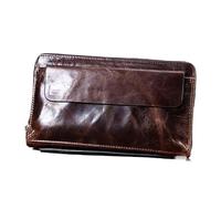 NTIYOU Carteras Carteras Cartera de Cuero Ultradelgada Cera de Aceite con Cremallera Bolsillo for Monedas Monederos Unisex Tarjetero de Almacenamiento de Gran Capacidad Durable