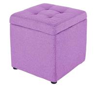 NTIYOU Escabel Banco Cuadrado con Soporte de Madera, Taburete tapizado Multiusos, Silla otomana, Taburete, Cubierta de Tela, Almacenamiento, Cubierta de Lino extraíble Salón