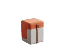 NTIYOU Escabel Reposapiés Taburete Moderno Taburete Reposapiés Taburete for Cambiar Zapatos for el hogar Taburete Bajo Sala de Estar, Dormitorio Taburete Creativo Salón(Orange)