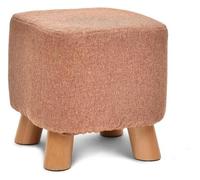 NTIYOU Escabel Reposapiés tapizado con Soporte de Madera Cuadrado, puf otomano, Taburete, Funda de Tela, 4 Patas, Funda de Lino extraíble (Verde) Salón(Red)