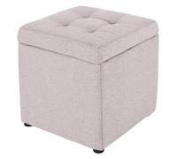 NTIYOU Escabel Reposapiés tapizado con Soporte de Madera Cuadrado, Silla otomana, Taburete, Cubierta de Tela, Almacenamiento y Funda de Lino extraíble (Naranja) Salón