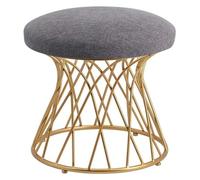 NTIYOU Escabel Reposapiés tapizado con Soporte de Metal, puf otomano, Silla, sofá, Taburete, Cubierta de Tela, Apariencia de Franela extraíble (Gris Oscuro) Salón