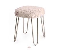 NTIYOU Escabel Taburete Cuadrado de Hierro for Sala de Estar, Dormitorio, Banco tapizado otomano, Taburete de Maquillaje de Estilo Europeo, Tela, Arte del Hierro, Cambio de Zapatos Salón