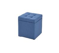 NTIYOU Escabel Taburete de Almacenamiento Multifuncional for el hogar, Taburete for Cambiar Zapatos, Taburete de Tela portátil for sofá, Taburete for Dormitorio, Sala de Estar y Dormitorio Salón(BLU)