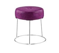 NTIYOU Escabel Taburete de Hierro, Taburete otomano, Taburete for Cambiar Zapatos, Asiento tapizado de Cuero, tocador, Marco de Maquillaje, Color Morado Claro Salón