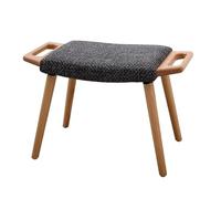 NTIYOU Escabel Taburete de Madera for pies de Silla, Banco de arpillera for sofá, Taburete de Entrada for Cambiar Zapatos, for el hogar, Sala de Estar, Dormitorio, Taburete Creativo Salón(Noir)