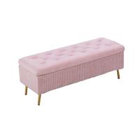 NTIYOU Escabel Taburete Largo Ligero de Terciopelo for Zapatos, Banco de Almacenamiento Multifuncional, Taburete Largo for habitación, Taburete Creativo Salón(Pink)