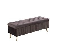 NTIYOU Escabel Taburete Largo Ligero de Terciopelo for Zapatos, Banco de Almacenamiento Multifuncional, Taburete Largo for habitación, Taburete Creativo Salón(Dark Gray)