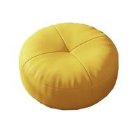 NTIYOU Escabel Taburete pequeño de Cuero for pies, Taburete Redondo con cojín de futón, Taburete for Cambiar Zapatos de Entrada, Taburete bajo for Taburete Creativo Salón(Yellow)