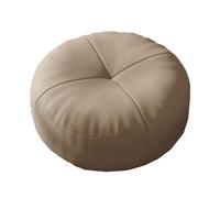 NTIYOU Escabel Taburete pequeño de Cuero for pies, Taburete Redondo con cojín de futón, Taburete for Cambiar Zapatos de Entrada, Taburete bajo for Taburete Creativo Salón(Khaki)