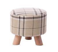 NTIYOU Escabel Taburete Redondo Creativo, puf otomano tapizado, Cambio de Zapato, Banco pequeño de Madera Maciza, reposapiés Duradero, Taburete for sofá de Maquillaje Salón
