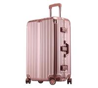 NTIYOU Maletas Equipaje con Ruedas giratorias Maleta de Gran Capacidad Marco de Aluminio de Color Brillante Equipaje de Mano Resistente al Desgaste Equipo de Viaje (Color : Rosegold-, Size : 24inch)
