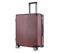 NTIYOU Maletas Maleta con Ruedas de Gran Capacidad, Equipaje de Mano, Maleta con Cerradura de combinación a la Moda, Equipaje for Hombres y Mujeres Equipo de Viaje (Color : Red, Size : 28inch)