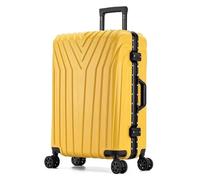NTIYOU Maletas Maletas con Ruedas, Marco de Aluminio, Equipaje de Mano, Almacenamiento de Gran Capacidad, Maletas de Negocios, Equipaje Amarillo portátil Equipo de Viaje