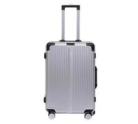 NTIYOU Maletas Maletas con Ruedas, Marco de Aluminio, Equipaje de Mano, Cerradura de combinación de Seguridad, Maleta con Ruedas Ajustables Equipo de Viaje (Color : Silver, Size : 24 Inches)