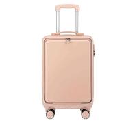 NTIYOU Maletas Maletas de 20 Pulgadas con Ruedas, diseño con Abertura Frontal, Equipaje con Borde Duro, Equipaje de Mano Resistente al Desgaste, Maleta portátil Equipo de Viaje (Color : Pink-)