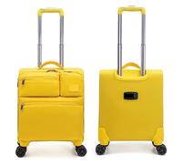 NTIYOU Maletas Maletas expandibles de Lona Suave, Equipaje de Mano con Ruedas, Maleta de Gran Capacidad, Equipaje de embarque Equipo de Viaje (Color : Yellow, Size : 28in)