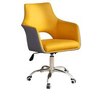 NTIYOU Silla de Escritorio Silla de Oficina Silla de Escritorio cómoda Espalda con Espalda Silla de computadora con rotación de 360 ° for sillas Familiares Soporte Lumbar Cómodo(Yellow)