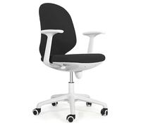 NTIYOU Silla de Escritorio Silla de Oficina Silla de Escritorio Ergonómica Regulable en Altura con Reposabrazos Sillas Cómodas y Transpirables Soporte Lumbar Cómodo(Noir)