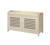 NTIYOU Zapateros Zapatero de 2 Niveles, Banco, Organizador de Almacenamiento de Zapatos, gabinetes de despensa con Puerta, for Entrada, Sala de Estar Puerta Principal(Warm White,80cm)